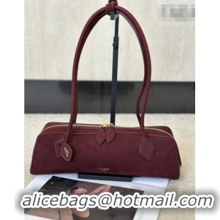 Original Cheap Alaia Le Tecket Medium Long Shoulder bag in Grained Nubuck 8815M Red 2026