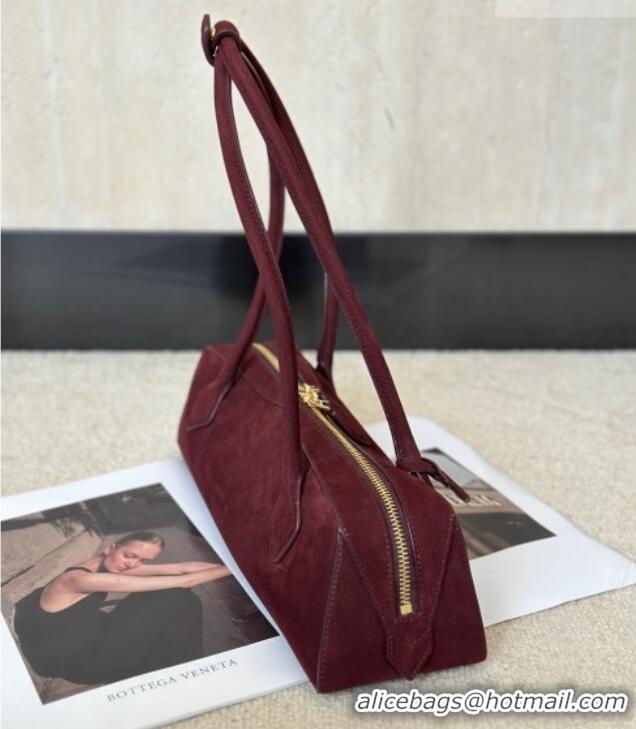 Original Cheap Alaia Le Tecket Medium Long Shoulder bag in Grained Nubuck 8815M Red 2026