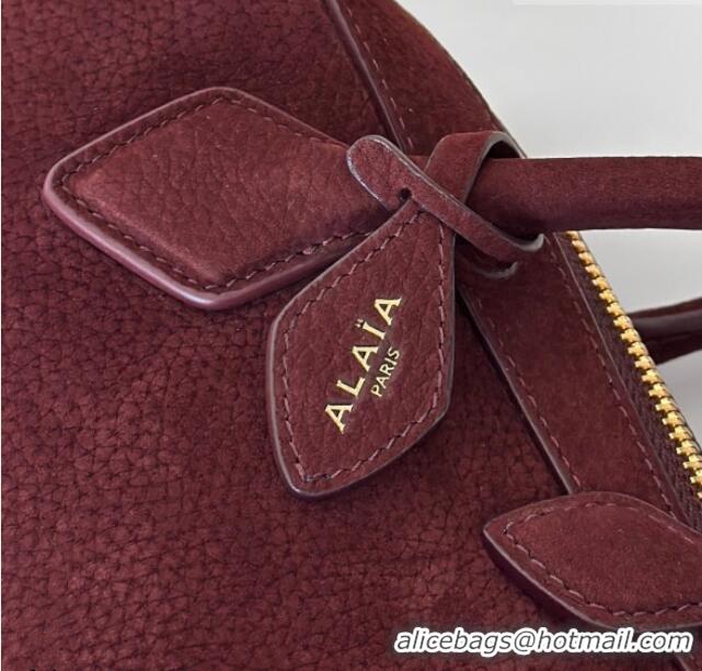 Original Cheap Alaia Le Tecket Medium Long Shoulder bag in Grained Nubuck 8815M Red 2026