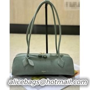 Luxury Discount Alaia Le Tecket Medium Long Shoulder bag in Grained Nubuck 8815M Light Green 2026