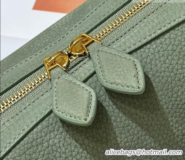 Luxury Discount Alaia Le Tecket Medium Long Shoulder bag in Grained Nubuck 8815M Light Green 2026
