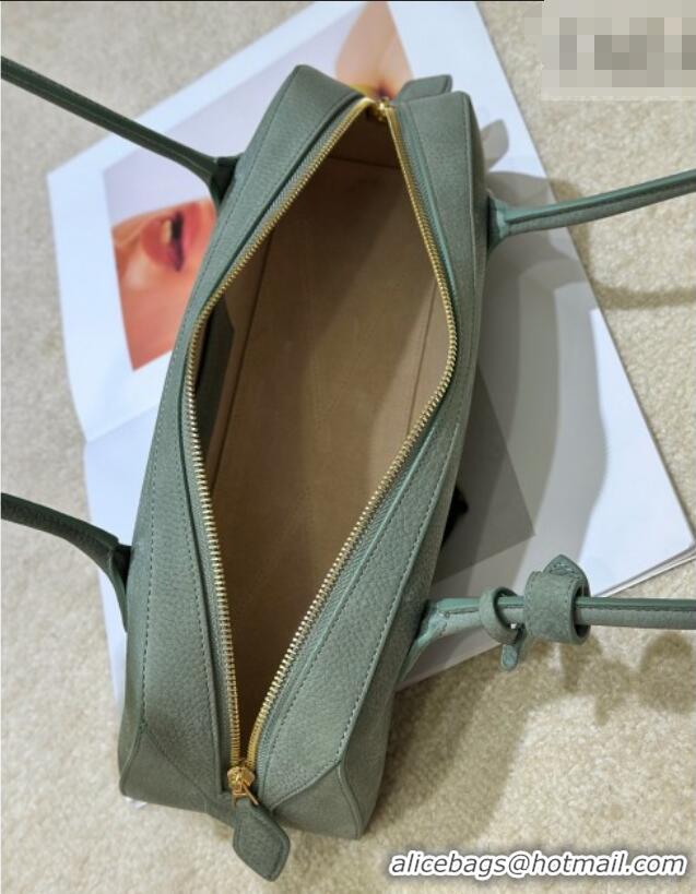 Luxury Discount Alaia Le Tecket Medium Long Shoulder bag in Grained Nubuck 8815M Light Green 2026