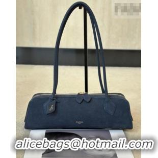 Luxury Cheap Alaia Le Tecket Medium Long Shoulder bag in Grained Nubuck 8815M Blue 2026