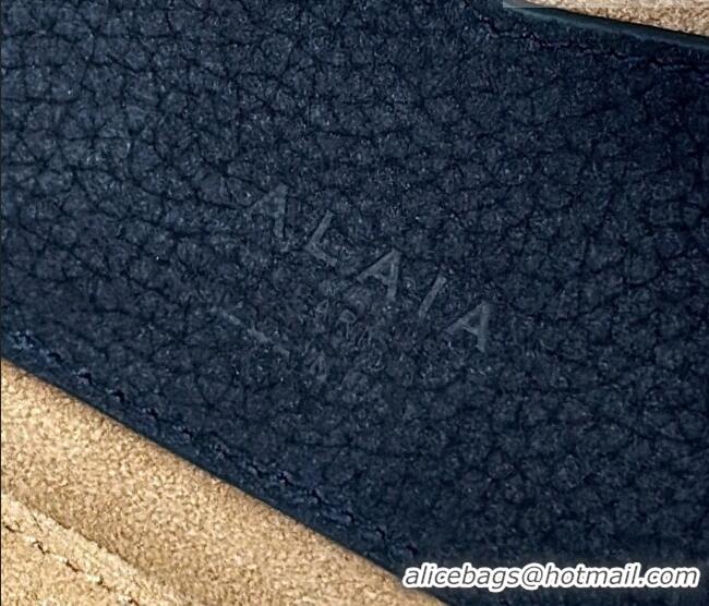 Luxury Cheap Alaia Le Tecket Medium Long Shoulder bag in Grained Nubuck 8815M Blue 2026