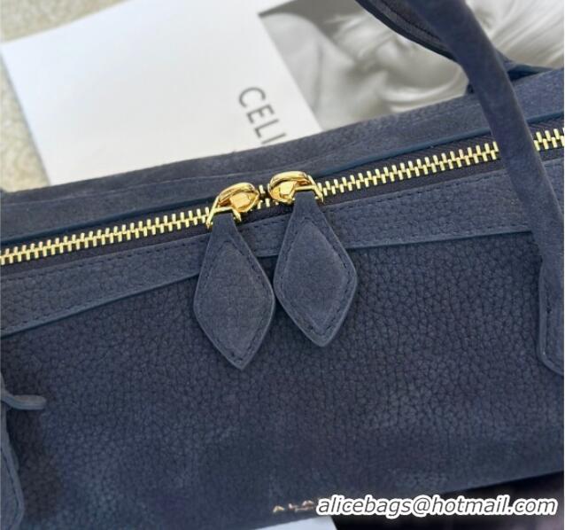 Luxury Cheap Alaia Le Tecket Medium Long Shoulder bag in Grained Nubuck 8815M Blue 2026