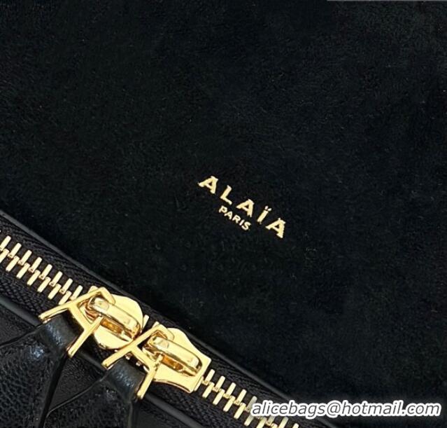 Fashion Discount Alaia Le Pochon Drawstring Bucket Bag in Suede 8856 Black 2026