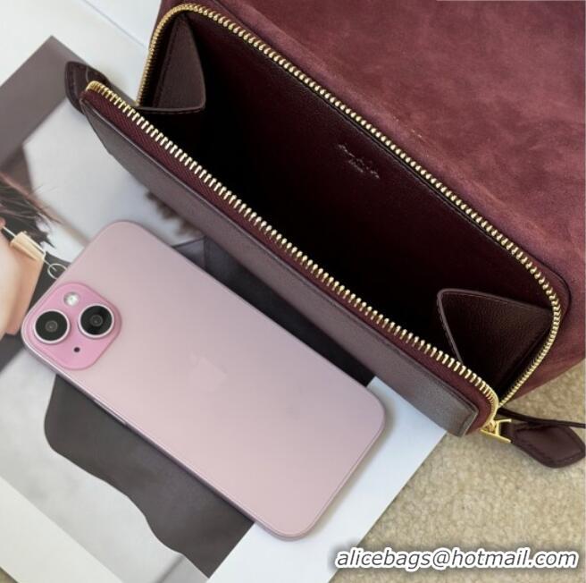 Best Price Alaia Le Pochon Drawstring Bucket Bag in Suede 8856 Burgundy 2026