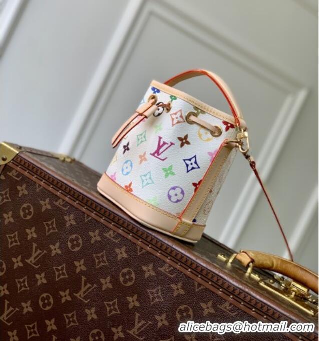 Top Quality Louis Vuitton x TM Nano Noe Bag in Monogram Multicolor M27493 White 2026