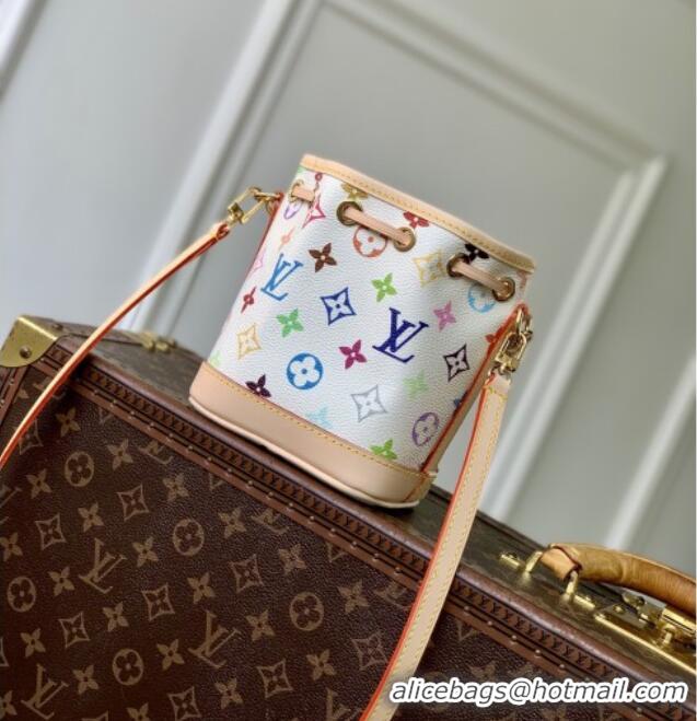 Top Quality Louis Vuitton x TM Nano Noe Bag in Monogram Multicolor M27493 White 2026
