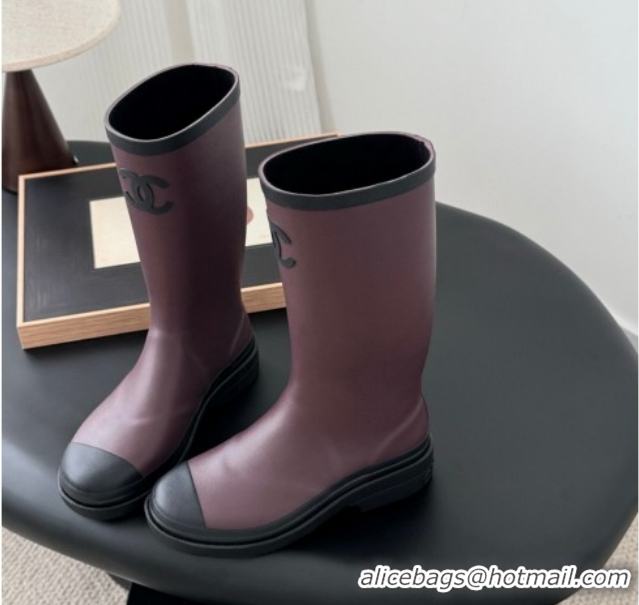 Pretty Style Chanel Rubber Rain Boots Burgundy CH122301 1223001 2026