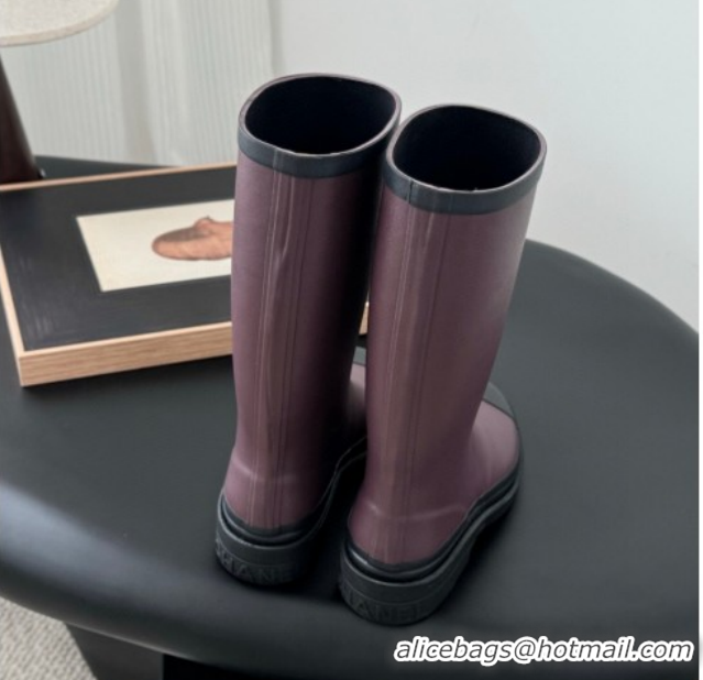Pretty Style Chanel Rubber Rain Boots Burgundy CH122301 1223001 2026