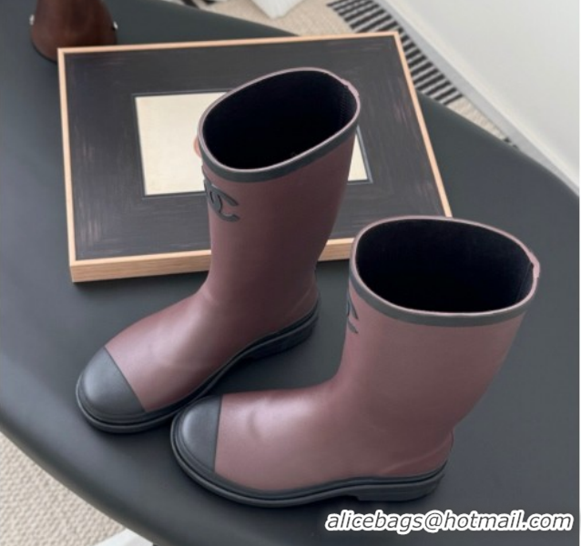 Pretty Style Chanel Rubber Rain Boots Burgundy CH122301 1223001 2026