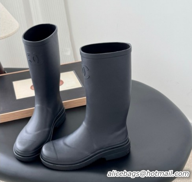 Top Grade Chanel Rubber Rain Boots CH122301 Dark Blue 2026