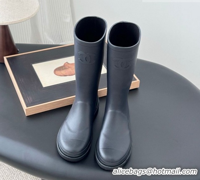 Top Grade Chanel Rubber Rain Boots CH122301 Dark Blue 2026