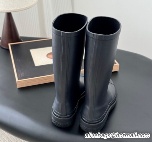 Top Grade Chanel Rubber Rain Boots CH122301 Dark Blue 2026
