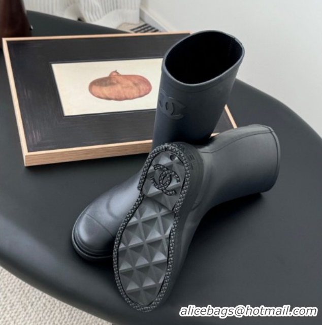 Top Grade Chanel Rubber Rain Boots CH122301 Dark Blue 2026