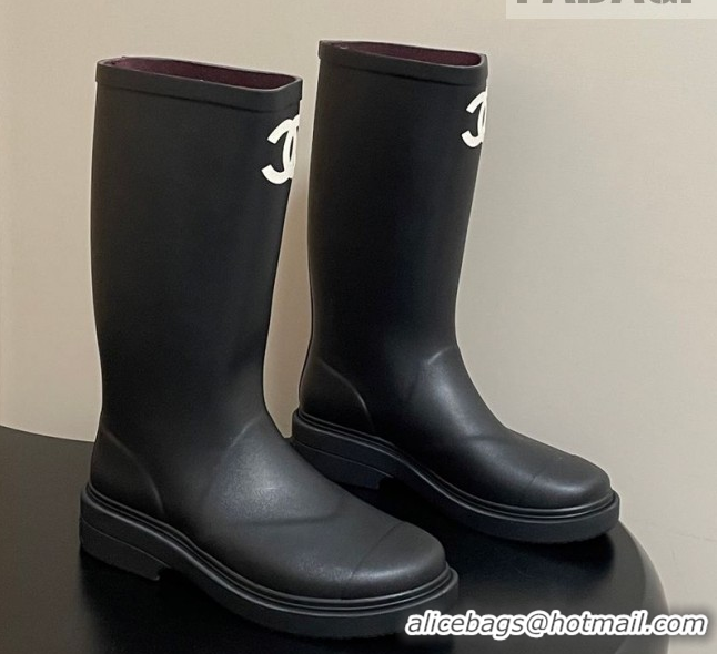 Classic Hot Chanel Rubber Rain Boots 3.5cm CH122302 Black2 2026