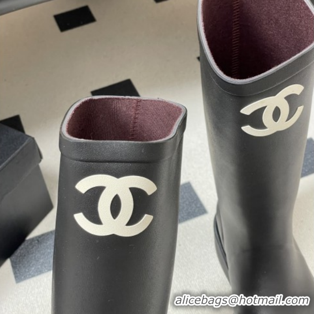 Classic Hot Chanel Rubber Rain Boots 3.5cm CH122302 Black2 2026