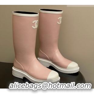 Leisure Chanel Rubber Rain Boots 3.5cm CH122302 Light Pink 2026