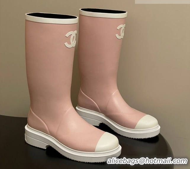 Leisure Chanel Rubber Rain Boots 3.5cm CH122302 Light Pink 2026
