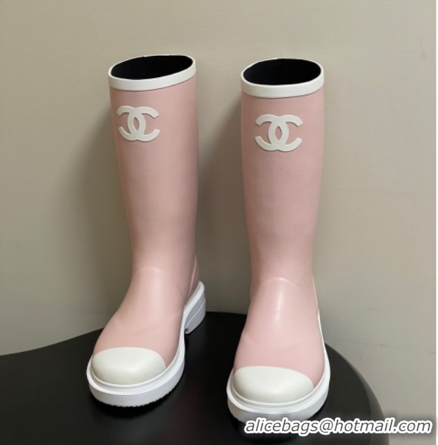 Leisure Chanel Rubber Rain Boots 3.5cm CH122302 Light Pink 2026