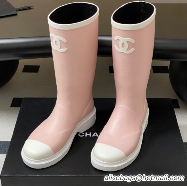 Leisure Chanel Rubber Rain Boots 3.5cm CH122302 Light Pink 2026