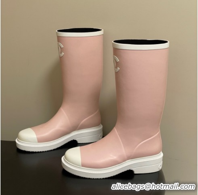 Leisure Chanel Rubber Rain Boots 3.5cm CH122302 Light Pink 2026