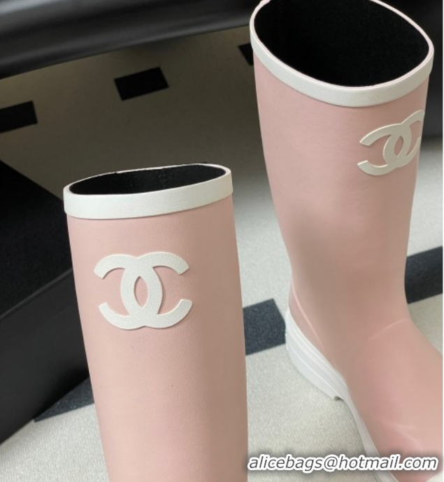 Leisure Chanel Rubber Rain Boots 3.5cm CH122302 Light Pink 2026
