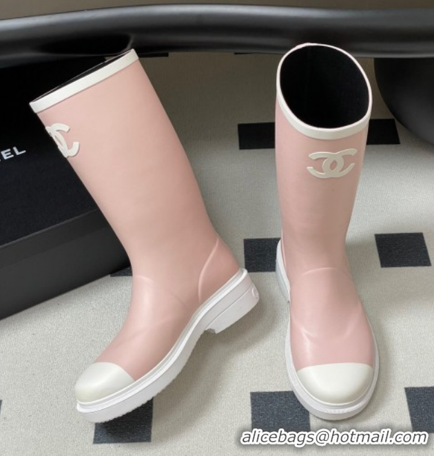 Leisure Chanel Rubber Rain Boots 3.5cm CH122302 Light Pink 2026