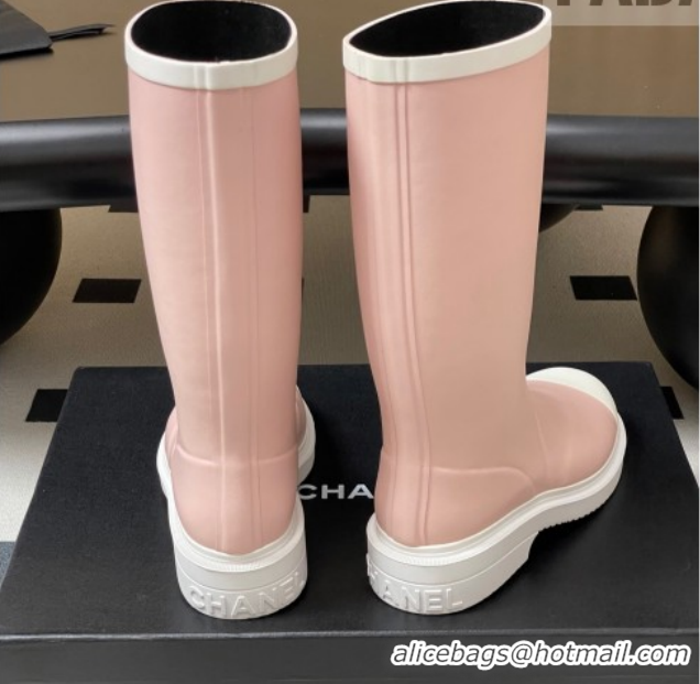 Leisure Chanel Rubber Rain Boots 3.5cm CH122302 Light Pink 2026