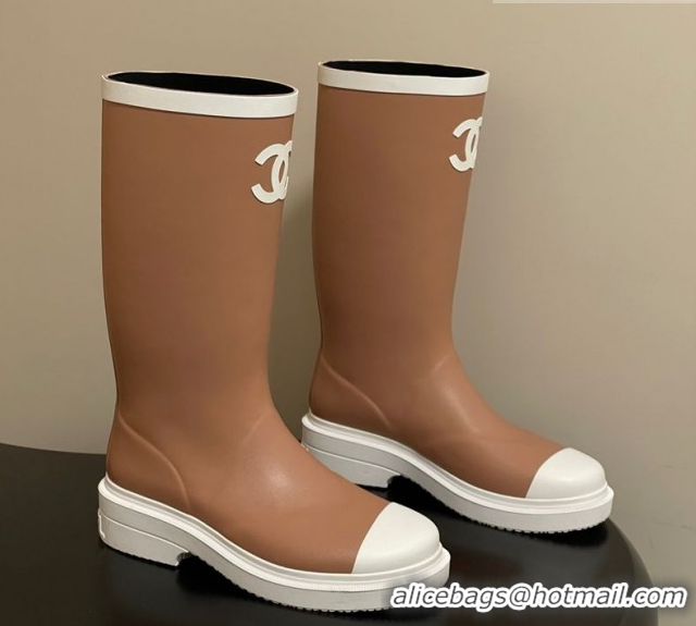 Grade Quality Chanel Rubber Rain Boots 3.5cm CH122302 Brown 2026