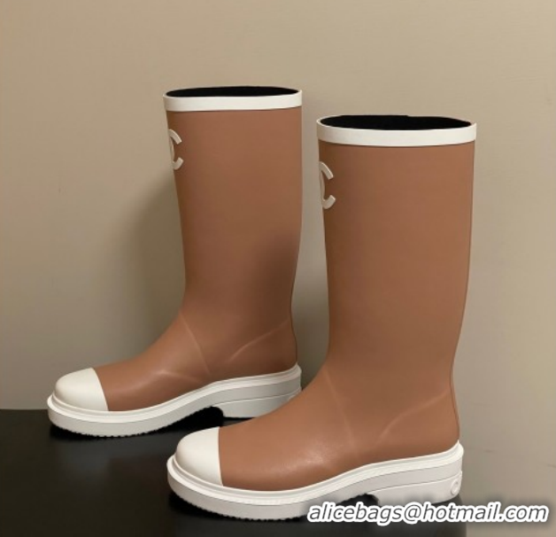 Grade Quality Chanel Rubber Rain Boots 3.5cm CH122302 Brown 2026