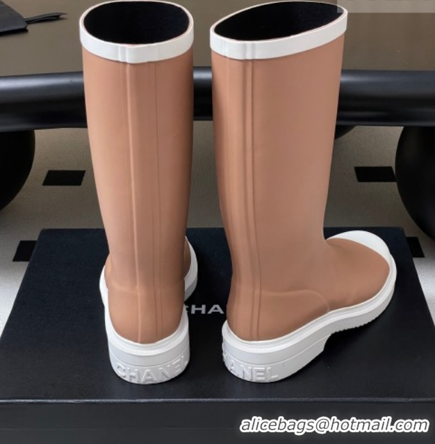 Grade Quality Chanel Rubber Rain Boots 3.5cm CH122302 Brown 2026