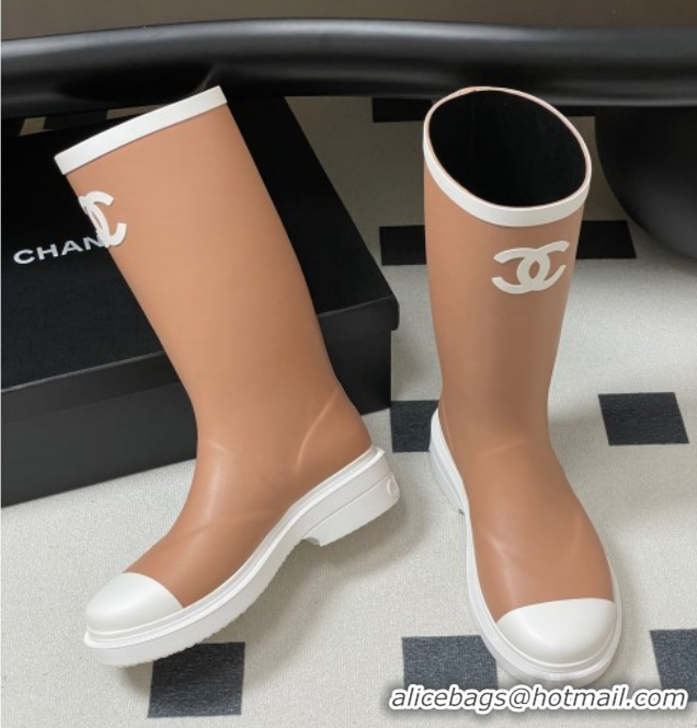 Grade Quality Chanel Rubber Rain Boots 3.5cm CH122302 Brown 2026
