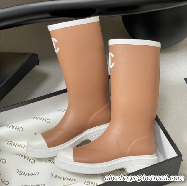 Grade Quality Chanel Rubber Rain Boots 3.5cm CH122302 Brown 2026