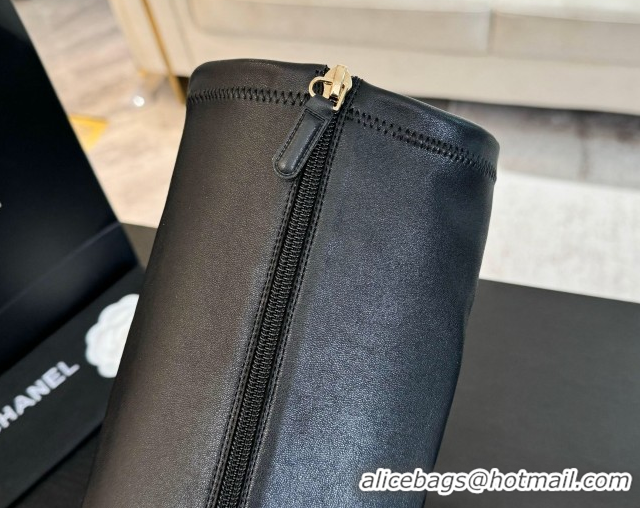 Durable Chanel Stretch Calfskin Leather Platform High Boots 11.5cm CH122303 Black 2026