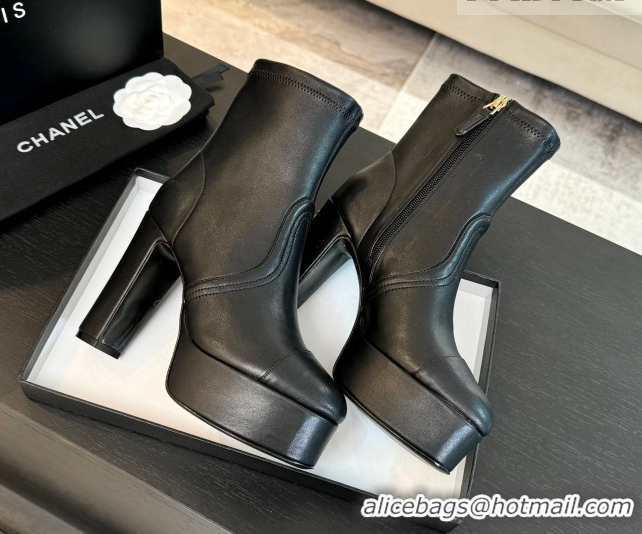 Best Product Chanel Stretch Calfskin Leather Platform Ankle Boots 11.5cm Black CH122303 1223015 2026