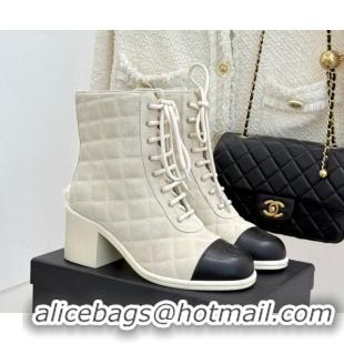 Cheap Price Chanel Quilted Suede Lace-Up Shoes Ankle Boots 5cm G46973 Light Grey 2026