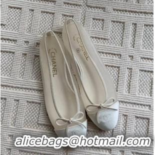 Unique Discount Chanel Ballet Flats in Plastic With Leather CH5798 White