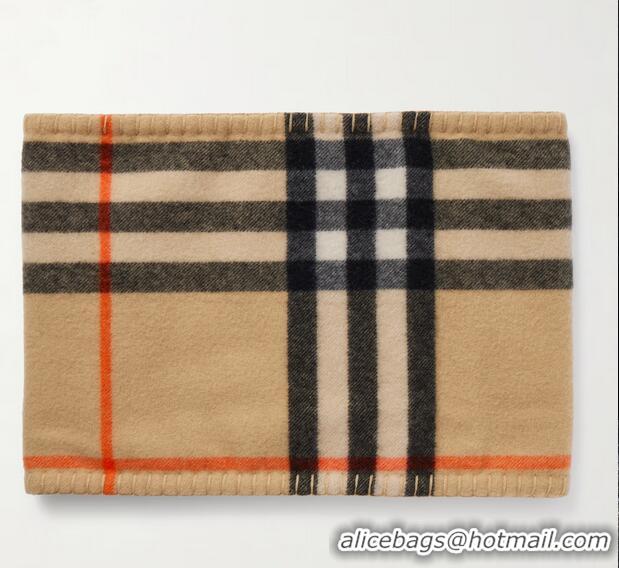 Super Quality Burberry Checked Cashmere Snood 4637 Beige
