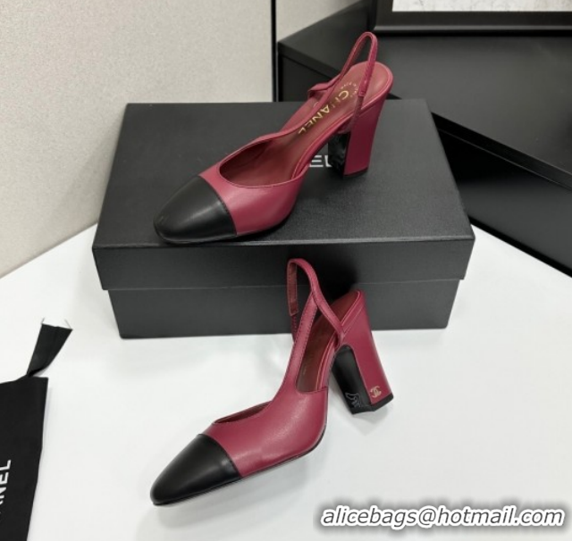 Buy Discount Chanel Calfskin Leather Slingback Pumps 9cm G45509 Burgundy/Black 2026