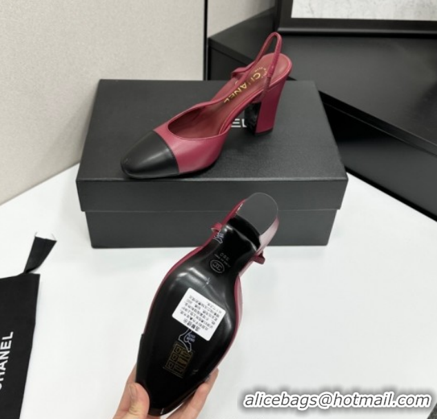 Buy Discount Chanel Calfskin Leather Slingback Pumps 9cm G45509 Burgundy/Black 2026