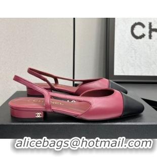 Good Looking Chanel Calfskin Leather Slingbacks Flat G31319 Burgundy/Black 2026