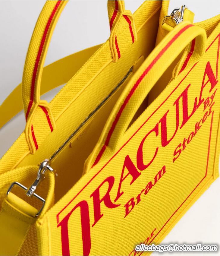 Grade Design Dior Medium Dior Book Tote with Strap 2991 Yellow and Red Book Cover Embroidery