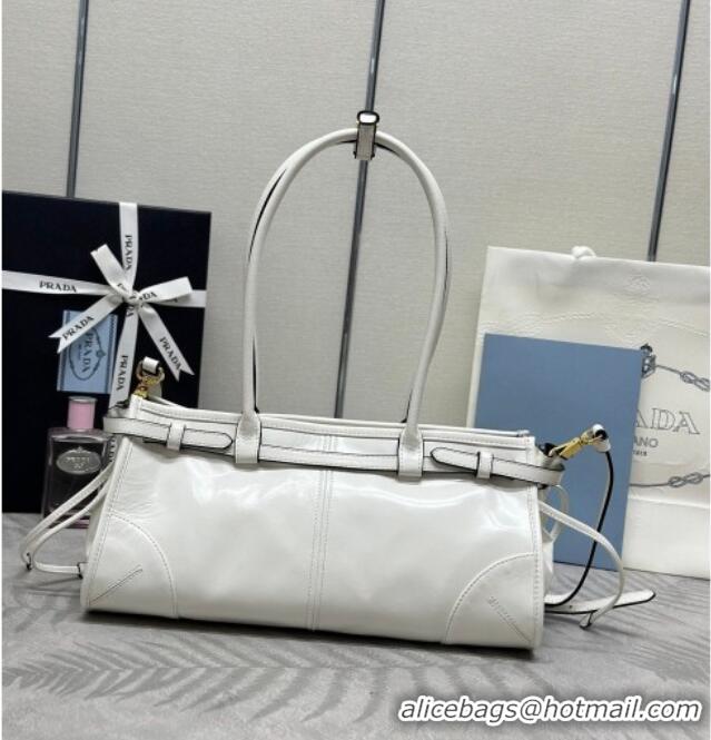 Original Cheap Prada Bonnie medium leather handbag 1BA426 White 2025