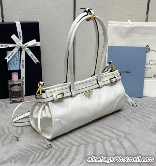 Original Cheap Prada Bonnie medium leather handbag 1BA426 White 2025
