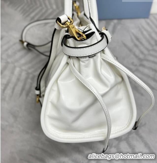 Original Cheap Prada Bonnie medium leather handbag 1BA426 White 2025