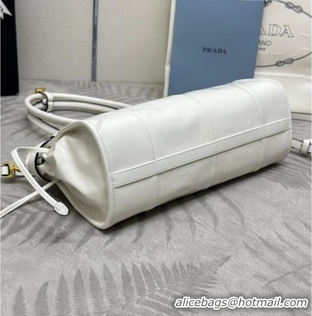 Original Cheap Prada Bonnie medium leather handbag 1BA426 White 2025