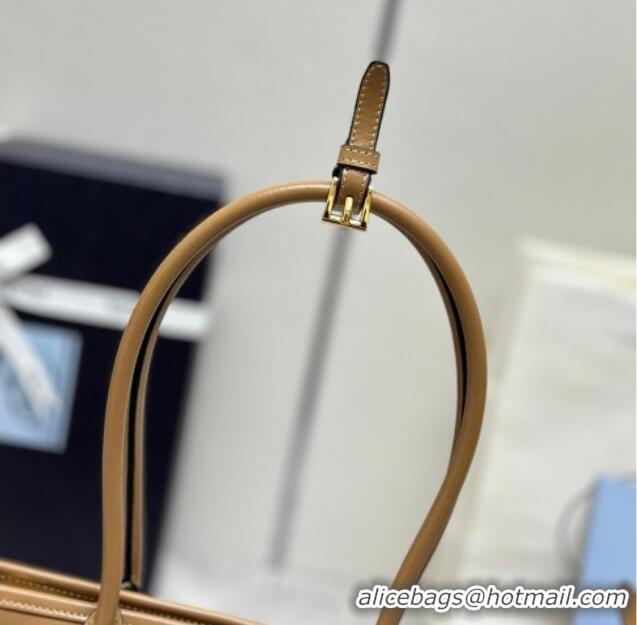 Top Quality Prada Bonnie medium leather handbag 1BA426 Caramel 2025