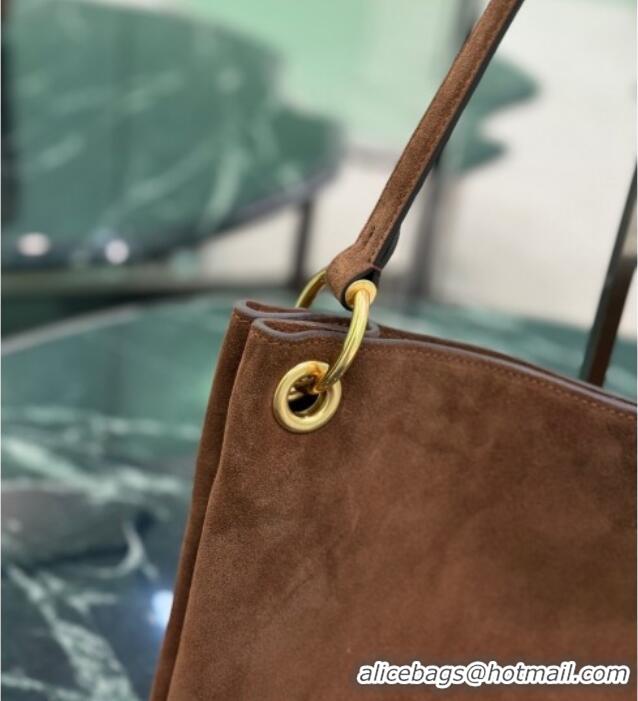 Famous Brand Prada Etude large suede shoulder bag 3008 Cocoa Brown 2026